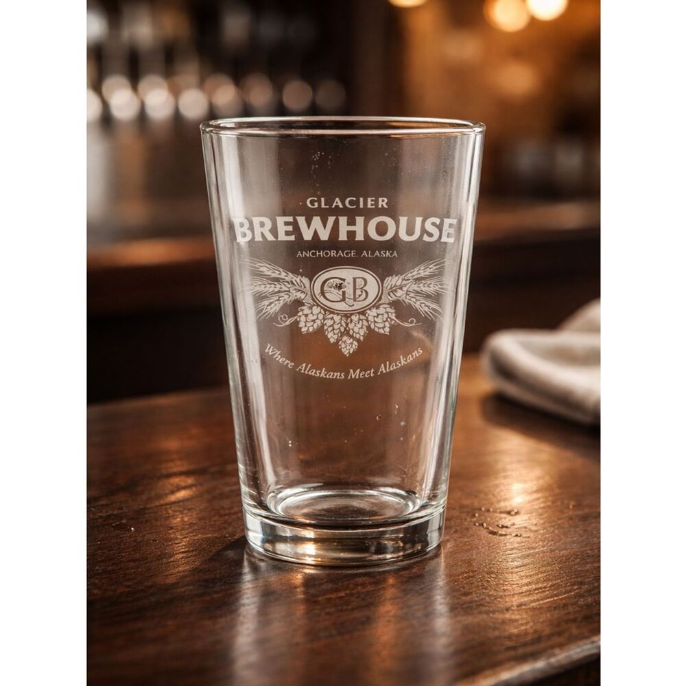 EUC Glacier Brewhouse 16oz Beer Glass Anchorage Alaska